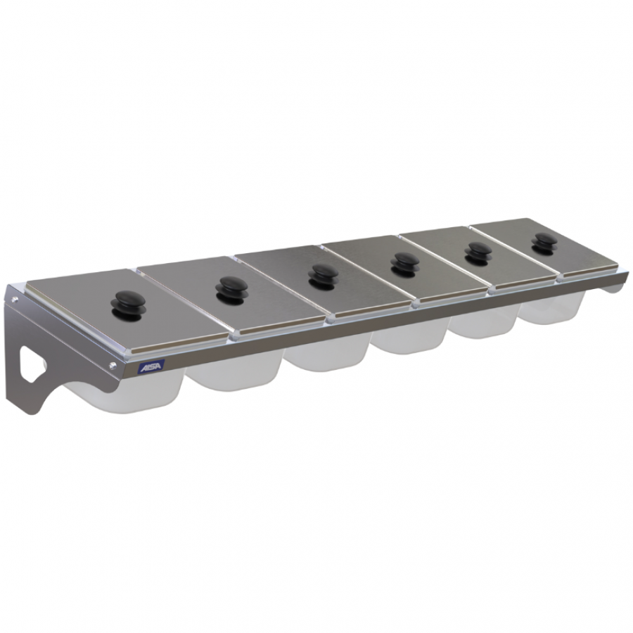 Condimentadora de Parede 6 Cubas Acrílico 1/6 100mm - Aisa